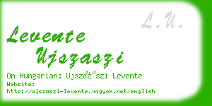 levente ujszaszi business card